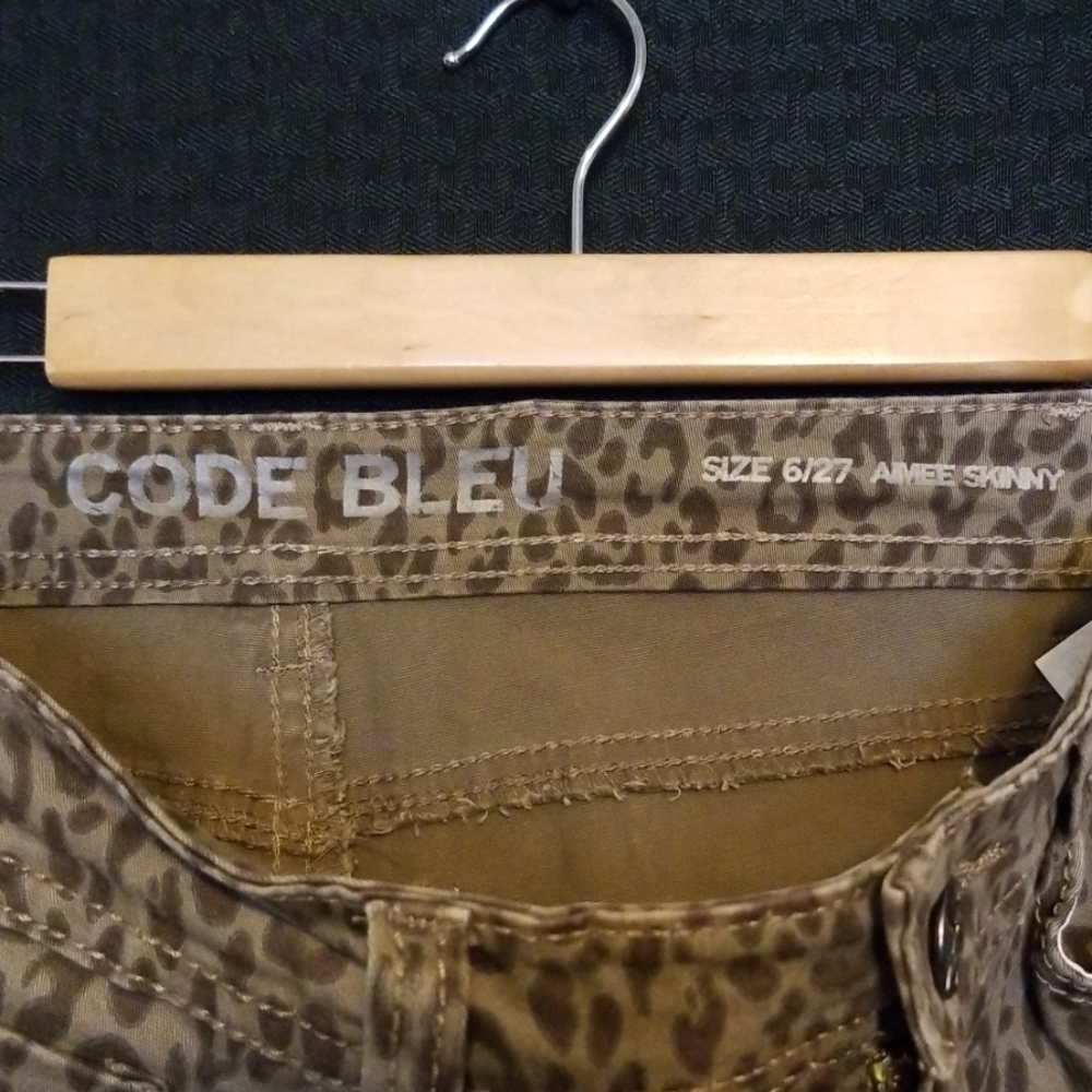 Code Bleu leopard print Aimee skinny jeans
